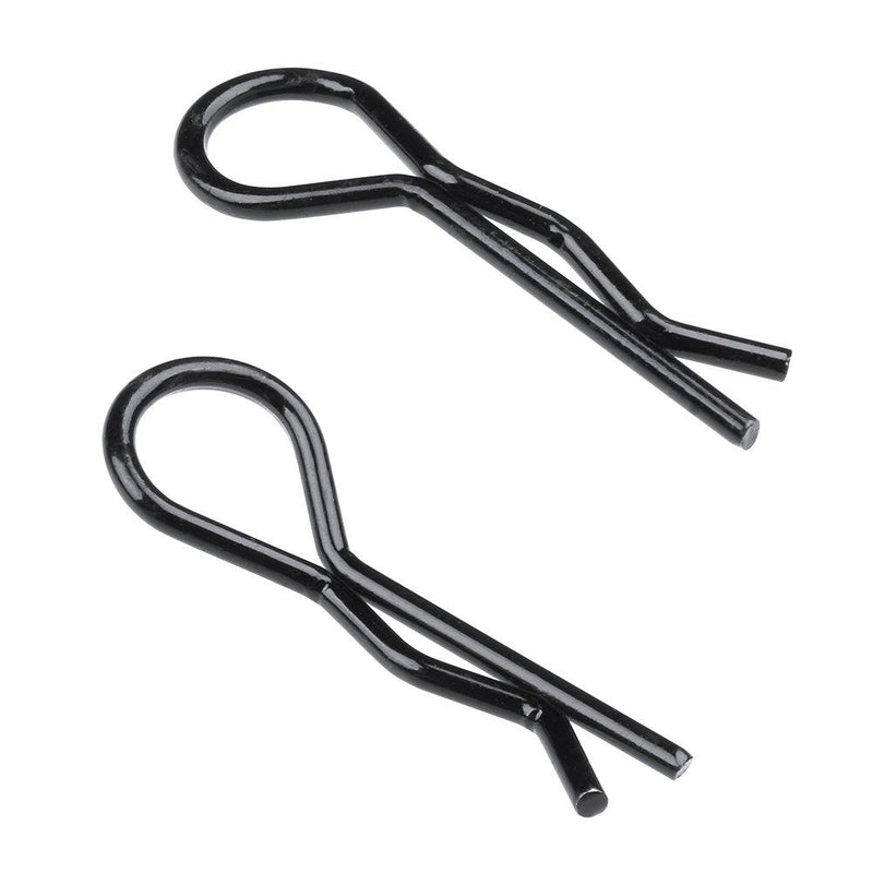 HobbyPark RC Body Clips Bent Springy R Pins Black Replacement Parts for 1/12 1/10 RC Car Crawler Truck Off Road Buggy Shell (50-Pack)
