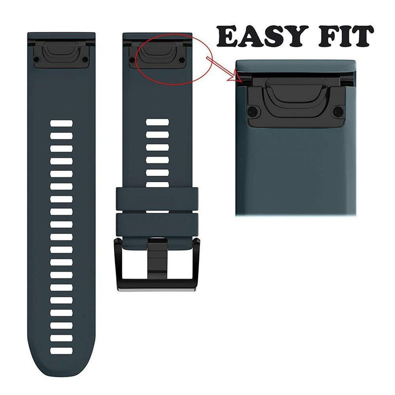 Notocity Compatible Fenix 5 Band 22mm Width Soft Silicone Watch Strap for Fenix 5/Fenix 5 Plus/Fenix 6/Fenix 6 Pro/Forerunner 935/Forerunner 945/Approach S60/Quatix 5(Slate) Slate
