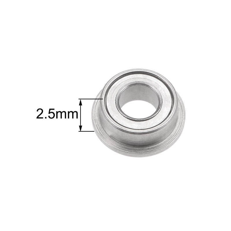 uxcell MF63ZZ Flange Ball Bearing 3x6x2.5mm Full Complement Bearings 10pcs