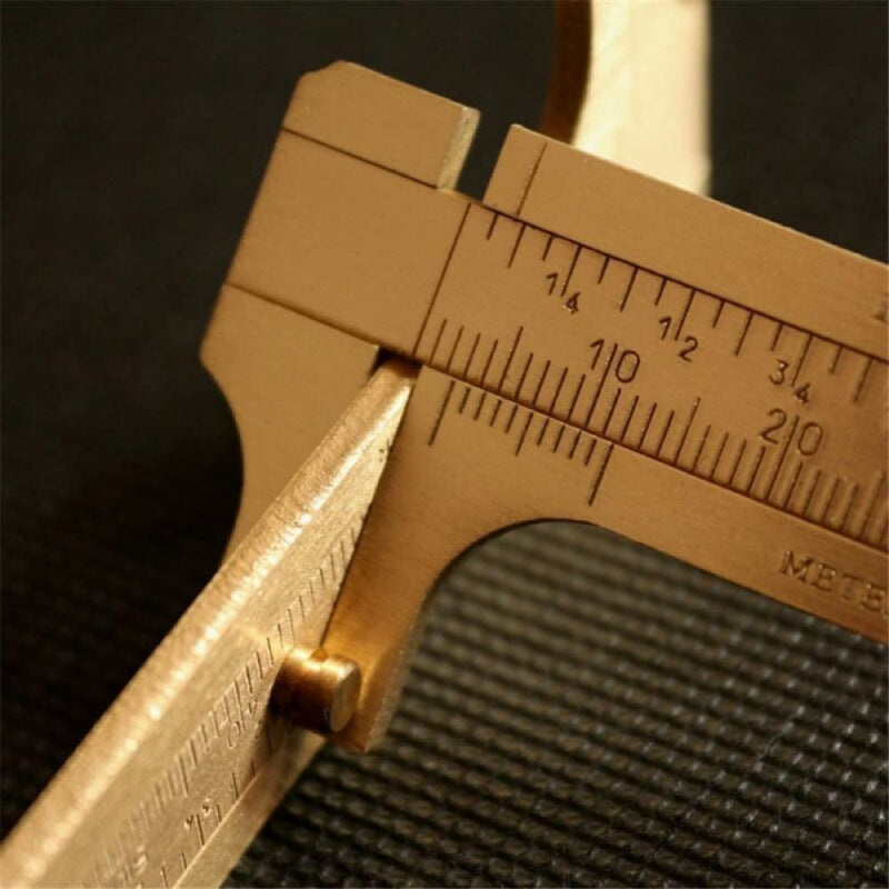 Vernier Caliper Copper Alloy Mini Brass Sliding Pocket Caliper Metal Double Scale for Measuring Gemstones and Jewelry Components Bead Wire Guitar Repair 80 mm /3.15" 80mm