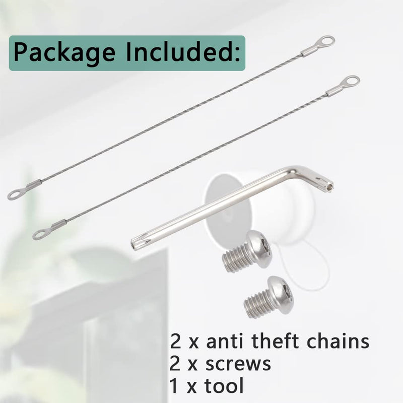 OYOCAM Anti Drop Security Chain Anti Theft Nest Camera Cable Compatible with Google Nest Cam Outdoor(Battery) Arlo Pro 4/3/Ultra Extra Protection Bundle Function for Cam, 2 Pack (Cam Not Included) 2 Packs-Anti Drop Security Chain