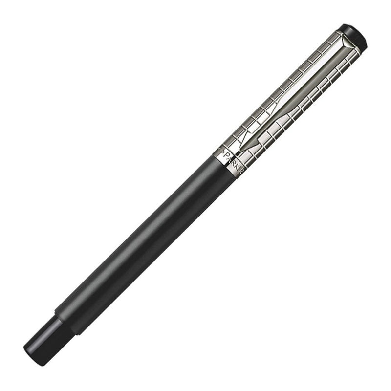 Parker Vector Rollerball Pen, Black Stainless Steel Chiselled