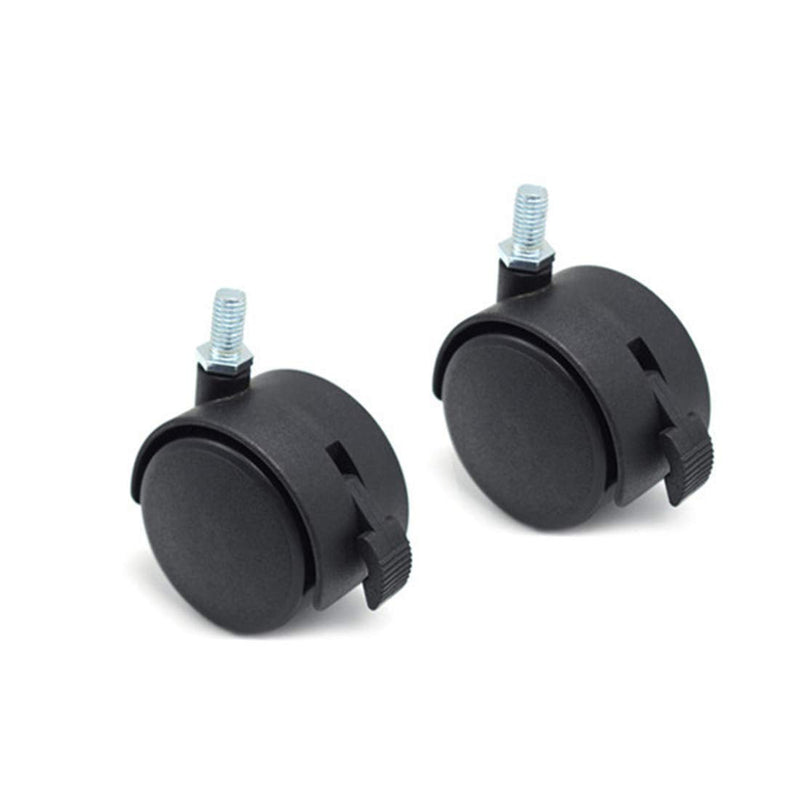 Helonge Furniture Replacement Casters,4 Pcs M8 Swivel Stem Casters with Locking Brake, 5/16 Inch Stem Diameter