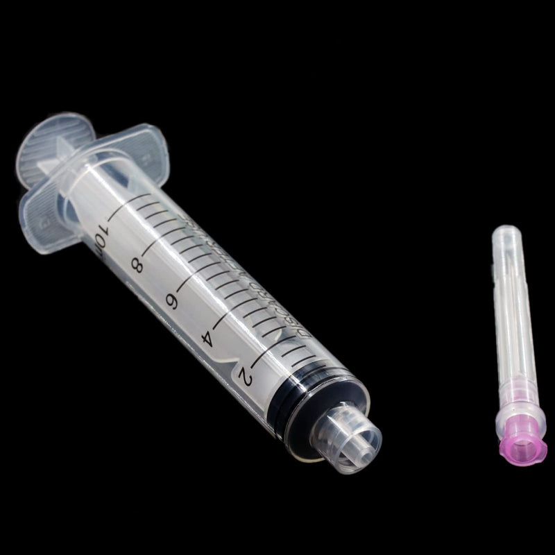15Pack 10ml 10cc Plastic Measurement Syringes and 18Ga for Scientific Labs, Industrial Adhesives, Pet and Animal Injector, Individually Package