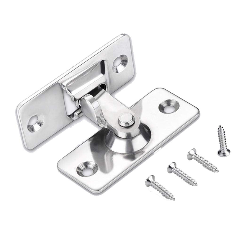 Door Hasp Latch 90 Degree, Stainless Steel Safety Angle Locking Latch for Push/Sliding/Barn Door, Satin Nickel MK2 1pcs small