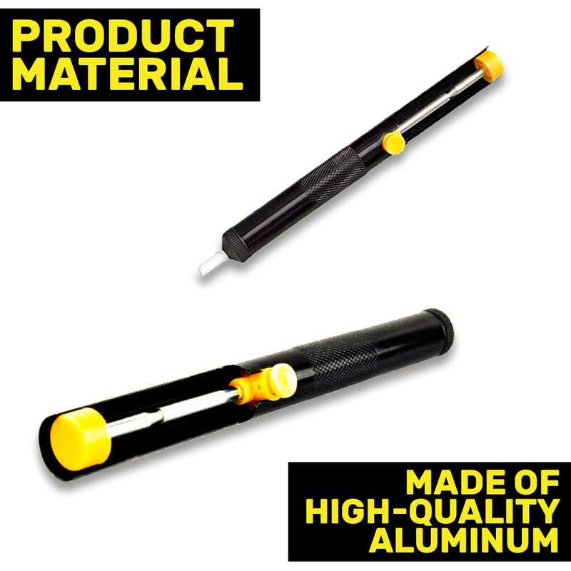 Lötzauger desoldering pump suction vacuum desoldering pump with Teflon tip 33 cm Lötzauger silicone desoldering tool (black) Black