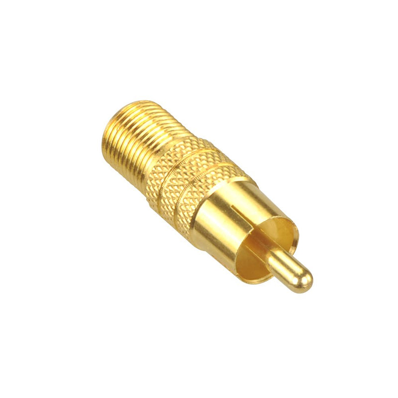 VCE F-Type Female to RCA Male Coaxial Cable Audio Adapter Gold Plated Connector, 2-Pack