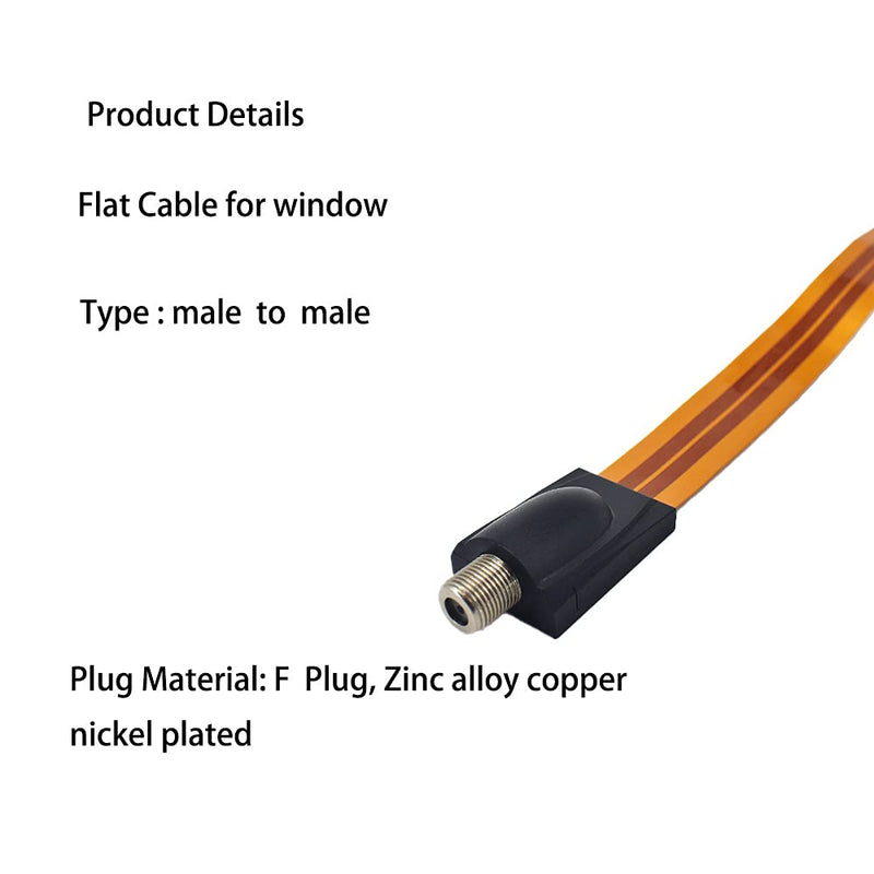 Flat Coaxial RG6 F Type Jumper Cable for Windows and Doors Coax Cable Compatible with TV Antenna 1 Pack 1 pcs