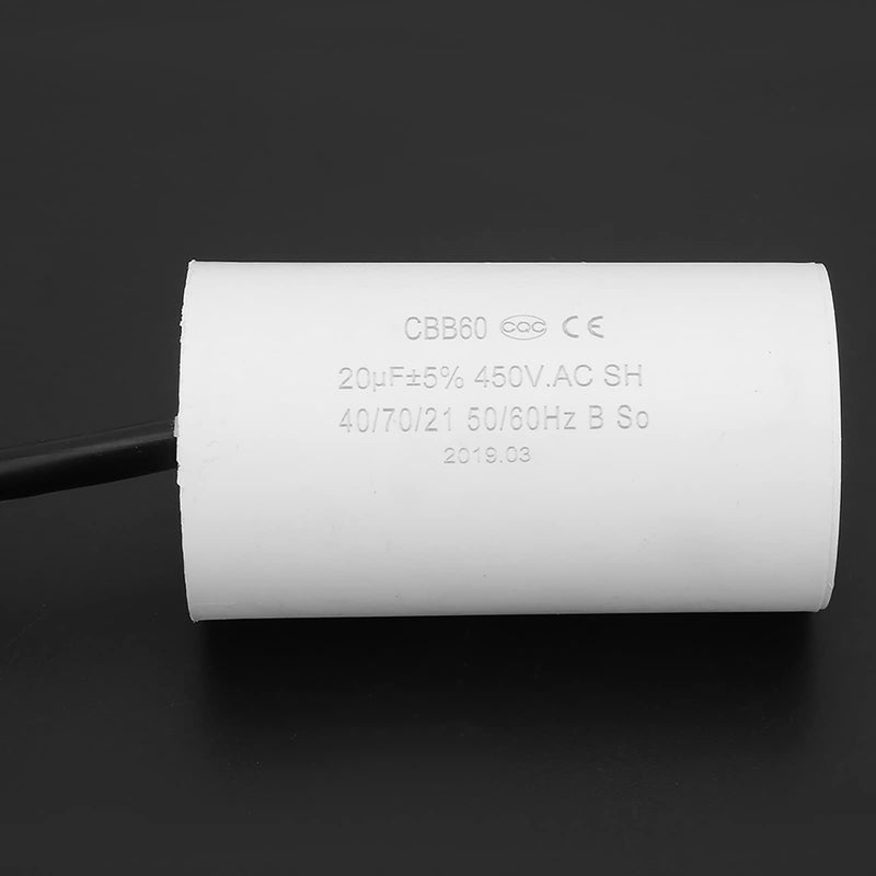 Starting capacitor, CBB60 capacitor 20µf 450V capacitor motor starting capacitor motor running capacitor microfarad capacitor with wire line CBB60 450V 20uF cable