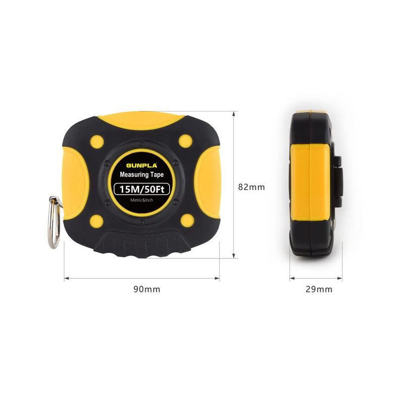 Gunpla Tape Measure Tylon 15M/50Ft, Metric, ABS Plastic Housing, Extra Strong Curved Steel Tape Measure, Tape Measure with Stop Button and Locking Function