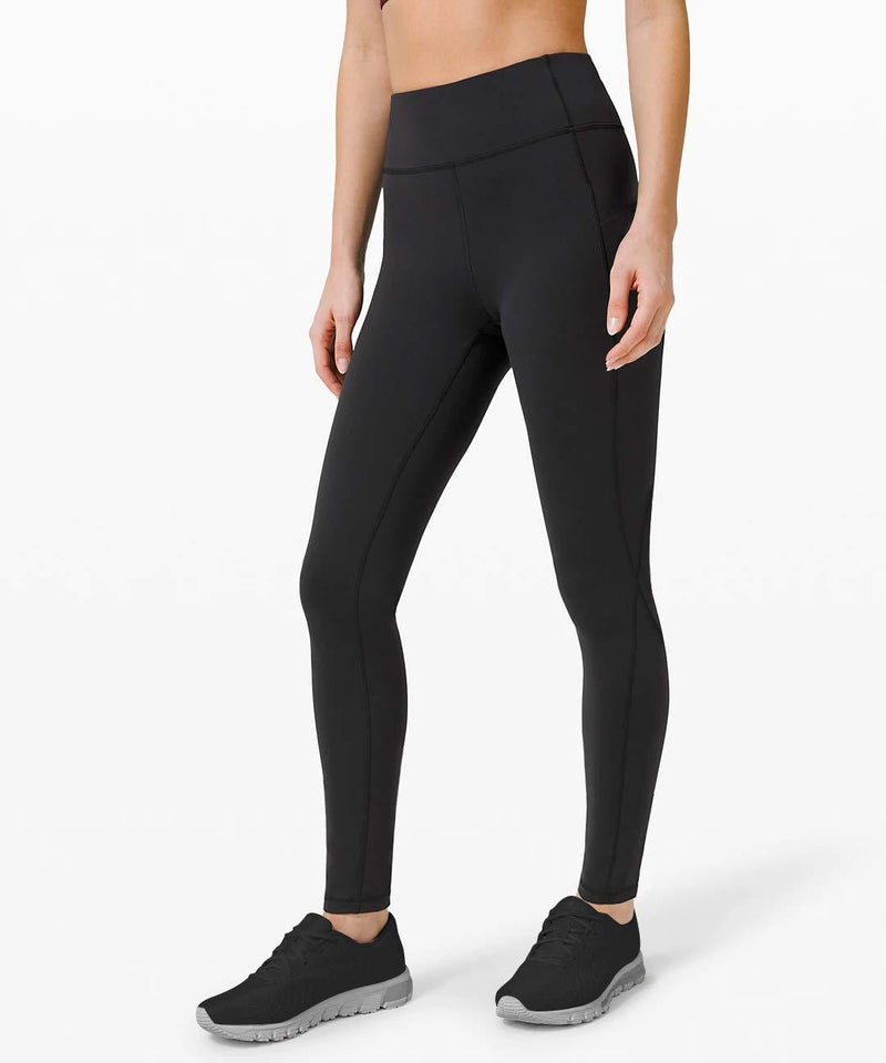 PHISOCKAT Women's High Waist Yoga Pants with Pockets, Leggings with Pockets, Tummy Control Workout Yoga Leggings Black X-Small