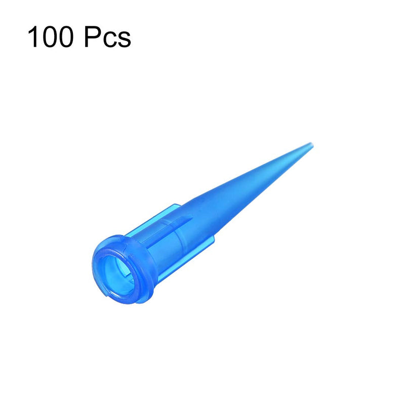 uxcell Industrial Blunt Tip Tapered Dispensing Fill Needle 22ga X 1.26 inches Blue 100pcs