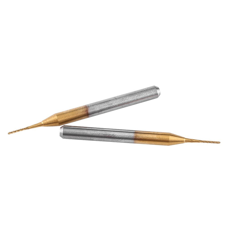 10pcs 3.175mm Shank Titanium Coating Tungsten Carbide End Mill Engraving Drill Bit for Corn Tip Board CNC SMT Rotary Milling Cutter 0.6mm Diameter