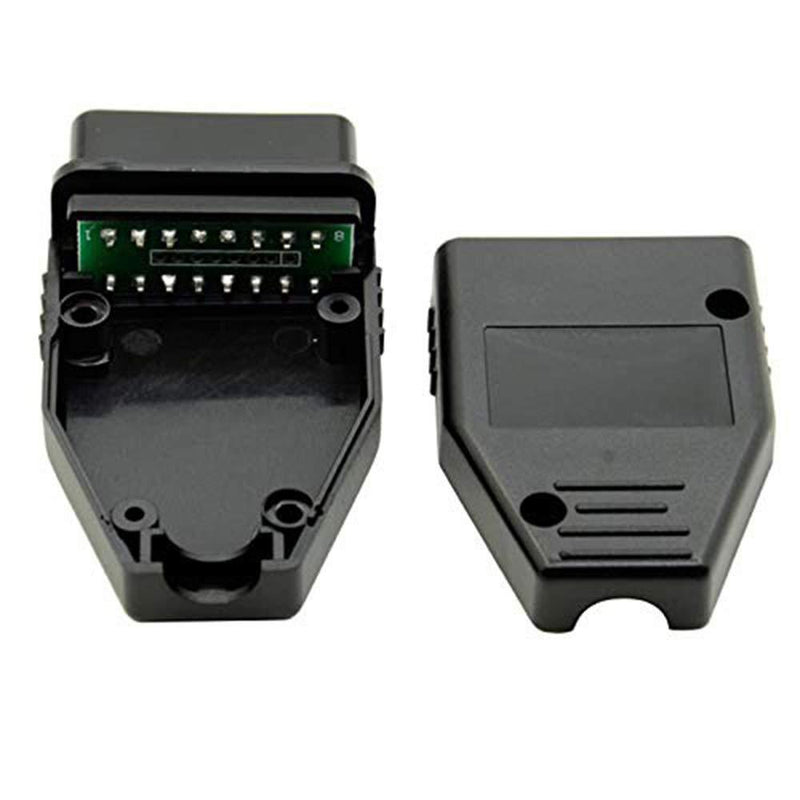 E-Car Connection Universal OBD2 16 Pin Square Contact Type Car Connection Male Adaptor Plug with Screws