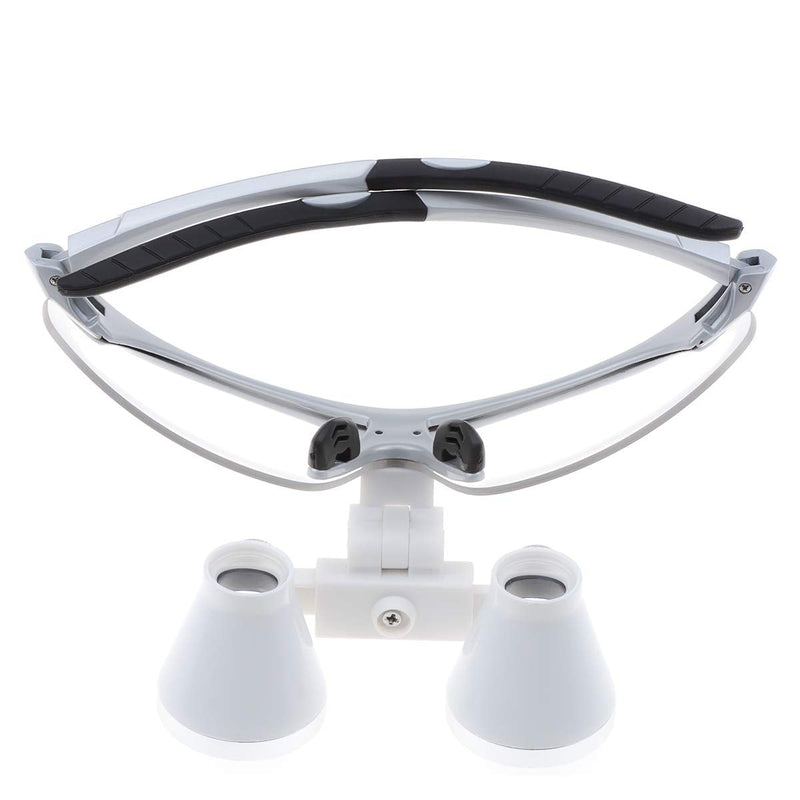 2.5x420mm Anti Fog Magnifier Portable Surgical Binocular Magnifier Magnifying Glasses (Silver) Silver