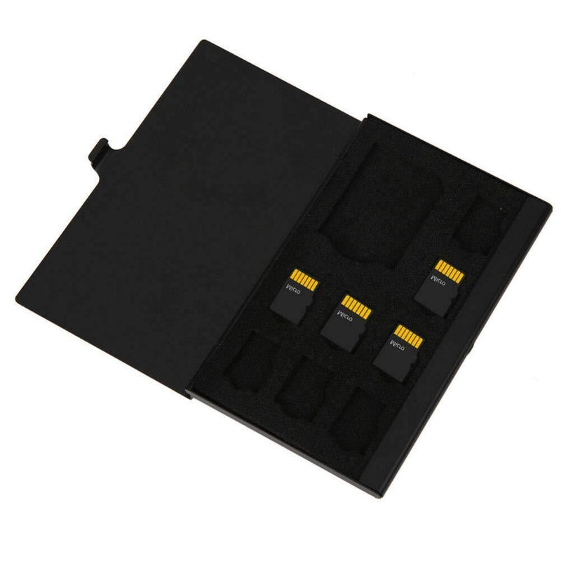 PCTC Aluminum Memory Card Case Storage Box for SD Micro SD MMC TF Card Holder Case Hold (9 Slots)