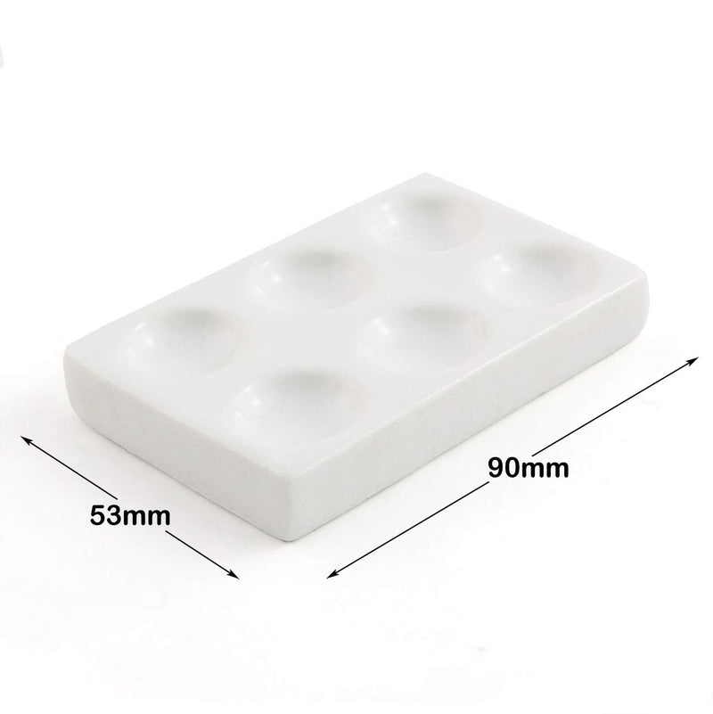 PZRT 6 Depressions Porcelain Spot Plate 6 Wells Porcelain Spotting Reaction Plate for Laboratory Experiment Chemical Testing