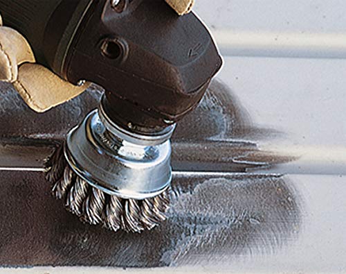 Wolfcraft 8476000 steel wire cup brush, knotted I for rust removal and cleaning of metal and sheet metal