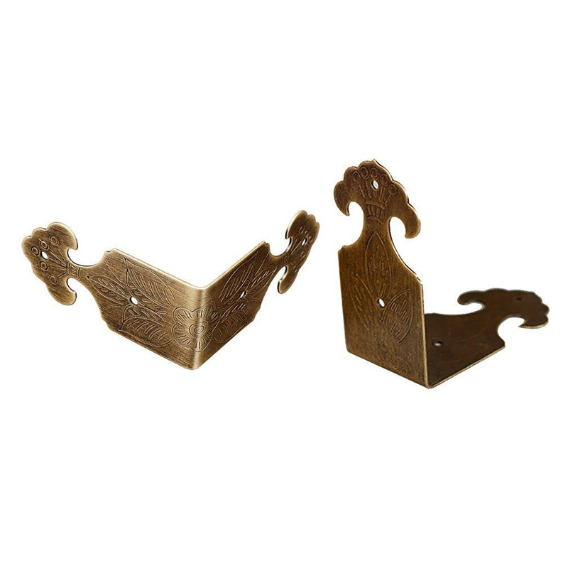 Tiazza 8Pcs Right Angle Brass Box Corner Protector Corner Braces Hardware Desk Edge Guards Wood Jewelry Box Photo Frame Accessories