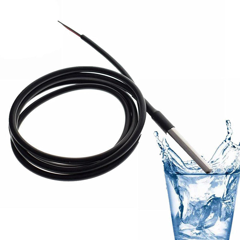 2 Pack DS18B20 Temperature Sensor Module Kit with Waterproof Stainless Steel Probe, TO-92 for Arduino and Raspberry Pi