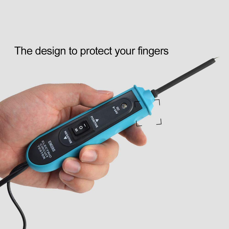 allsun 6-24Vdc Automotive Electric Circuit Tester Car System Diagnostic Repair Tool Test Light Continuity/Polarity of a Voltage, Cable Length 5m(16ft) Light & Buzzer EM285 GMEM285