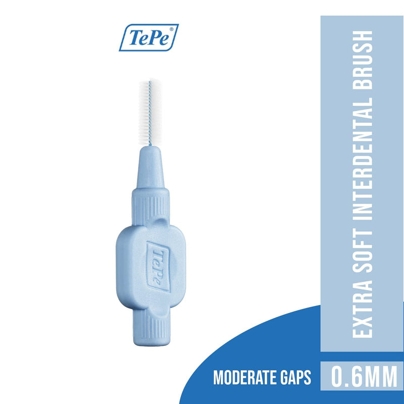 TEPE Extra Soft Interdental Brush Cleaners – Dental Brushes Between Teeth 8 Pk, Blue 0.6mm