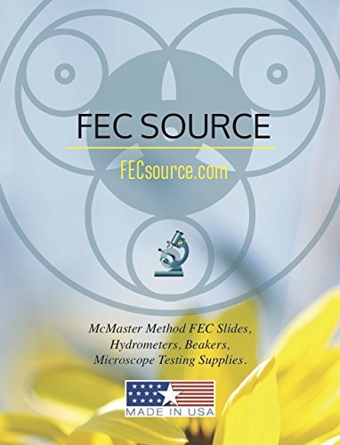 4 McMaster Method Microscope Slides, by FEC Source $16 ea, Fecal/Worm Egg Count for Parasites for Veterinary Use. Livestock Parasite Management. Check Dewormer Efficacy -FECRT Reference Guide Included