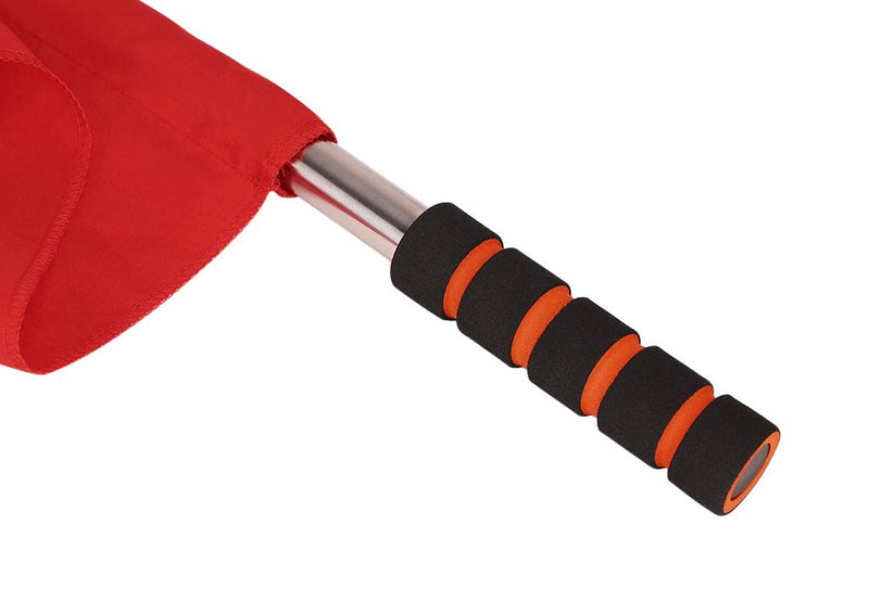 Sports Referee Flags with Metal Pole Foam Red Stainless Steel Hand Signal Flag Track and Field Sports Training Flag Athletic Competition Flag for Soccer Volleyball Football Linesman Command Flags