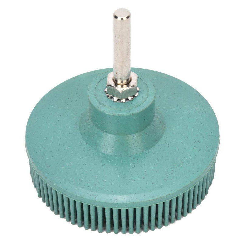Bristle Brush Disc 3 Inch Rubber Abrasive Brush Polishing Grinding Disc for Burr Rust Removal (Green)