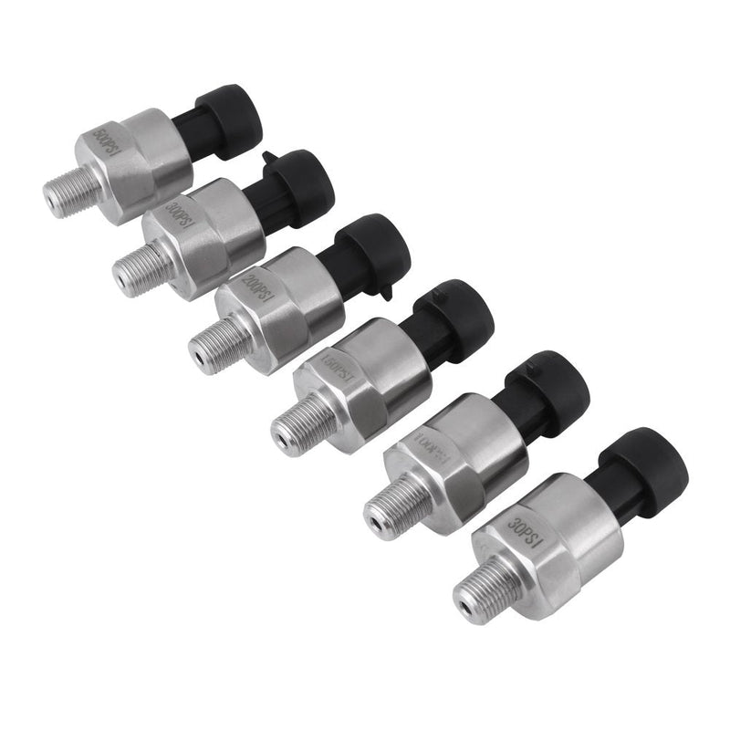 Pressure Transducer 100 PSI 1/8" NPT Thread Stainless Steel Pressure Transducer Sender Sensor for Oil Fuel Air Water 100PSI