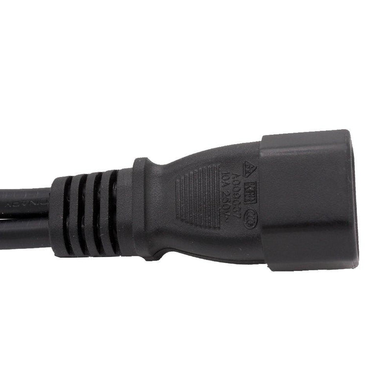 Leen4You Power Extension Cable Single C14 Male to Dual C13 Female Power Y-Lead Cable Splitter Adapter Cord Short Cable Black