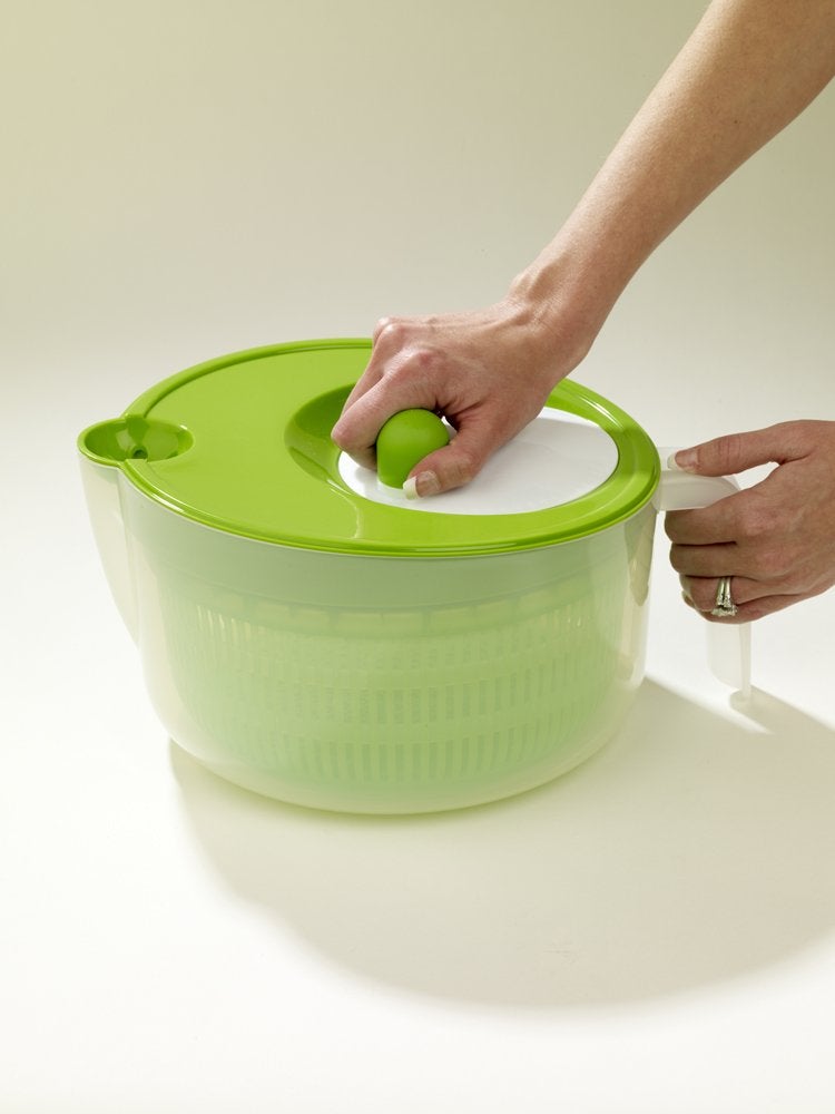 GoodCook BPA-Free Plastic 5-Qt. Capacity Deluxe Salad Spinner with Rotary Turn Knob 1 Green
