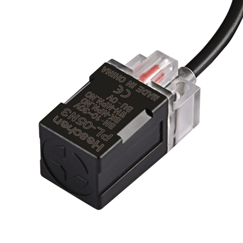 Heschen Square Inductive Proximity Sensor Switch Non-Shield Type PL-05N3 Detector Distance 5mm 10-30VDC 200mA NPN NO+NC 4 Wire