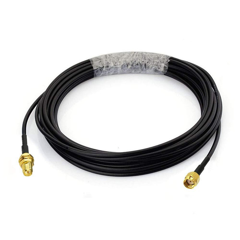 Bingfu WiFi Antenna Extension Cable 2-Pack RP-SMA Male to RP-SMA Female Bulkhead Mount RG174 Cable 5m 16.5 feet for WiFi Router Security IP Camera Wireless Network Card Adapter Lora LoraWAN Gateway 16.5 feet / 5m