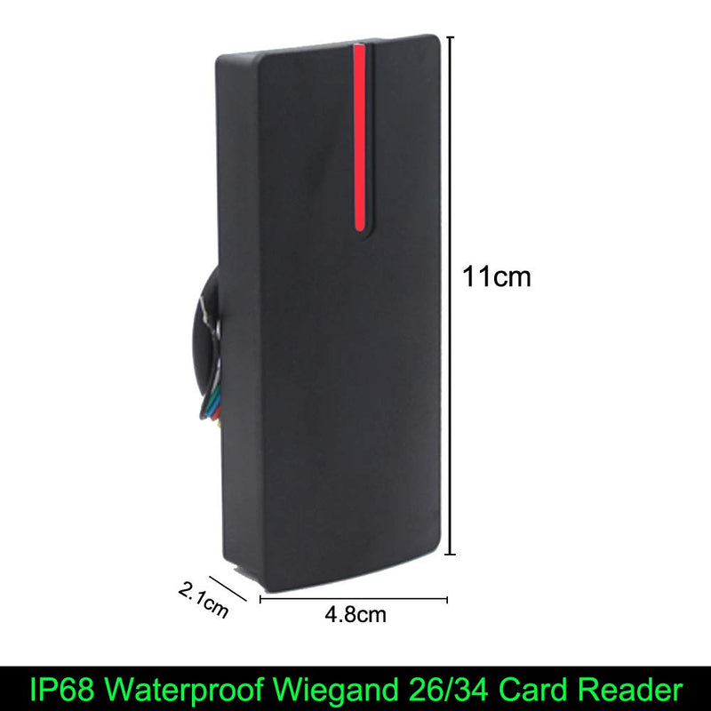 BSTUOKEY RFID Reader Proximity Card Reader Wiegand 26/34 Bit Output Door Access Reader Waterproof IP68 Access Control 125KHZ Card Reader with 10 Color Key