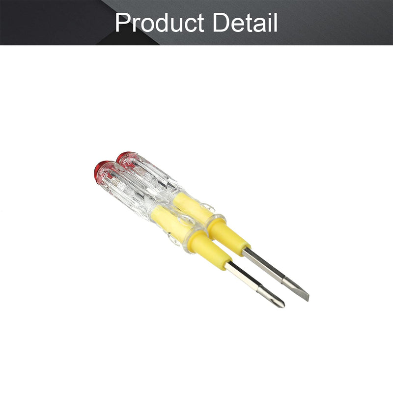 Fielect 5pcs Tester Screwdriver, Circuit Tester Pen Electric Contact Voltage Tester Dual Head Slot Phillips Screwdriver Detector 100-500V