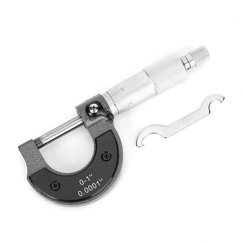 0-1Inch British System Outside Micrometer, 0.0001In Accuracy Micrometer Set with Wrench, Carbon Steel Premium Precision Machinist Tool