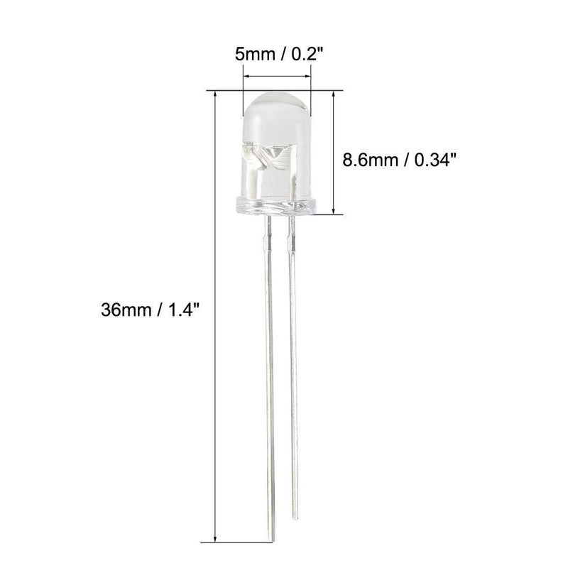 uxcell 10pcs Photosensitive Diode Photodiodes Light Sensitive Sensors,5mm Clear Round Head Receiver Diode