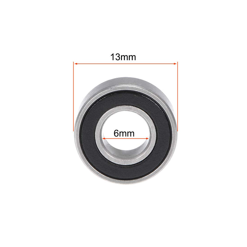 uxcell S686-2RS Stainless Steel Ball Bearing 6x13x5mm Double Sealed 686-2RS Z2 Lever Bearings 2pcs