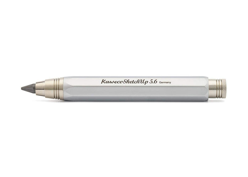 Kaweco Sketch Up Satin Chrome 5.6mm 5B Lead Pencil Solid Metal Octogonal Eight Edge Design I Mechanical Lead Pencil 10.3 cm Retractable Pencil Refillable Silver