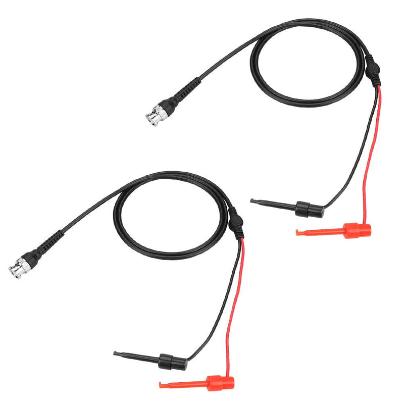 2Pcs Oscilloscope Probes Clip Test Lead Grabbers Coaxial Cable Coax Mini BNC to Dual Testing Plunger Hook for Testing Work for Mechanical