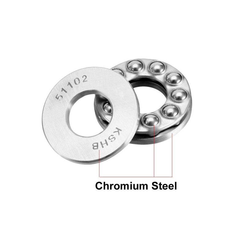 uxcell 51102 Thrust Ball Bearings 15mm x 28mm x 9mm Chrome Steel ABEC3 Single Row Roller 3pcs 15mmx28mmx9mm