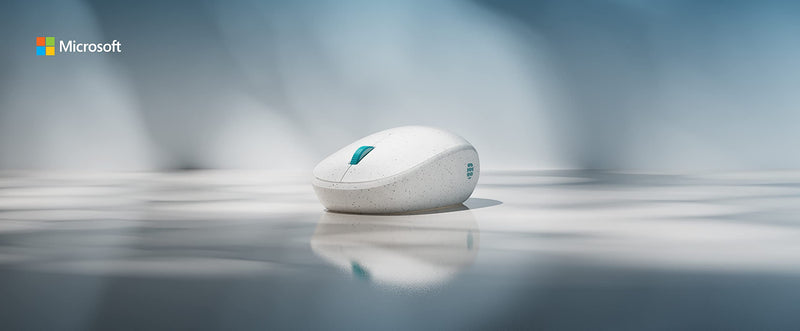 Microsoft Ocean Plastic Mouse. Made from 20% Recycled Ocean Waste, Comfortable Design, Right/Left Hand Use, Wireless Bluetooth Mouse for PC/Laptop/Desktop, Works with for Mac/Windows Computers Seashell