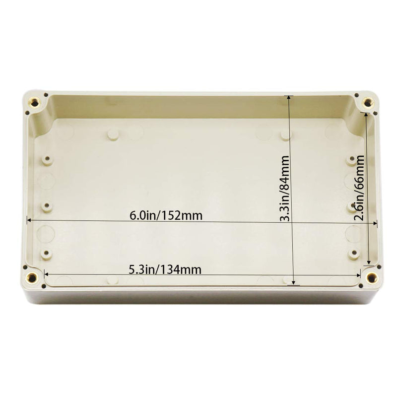 Zulkit Junction Box ABS Plastic Dustproof Waterproof IP65 Universal Electrical Boxes Project Enclosure Grey with Clear Cover 6.2 x 3.5 x 2.4 inch (158 x 90 x 60mm) 6.2"x3.5"x2.4"