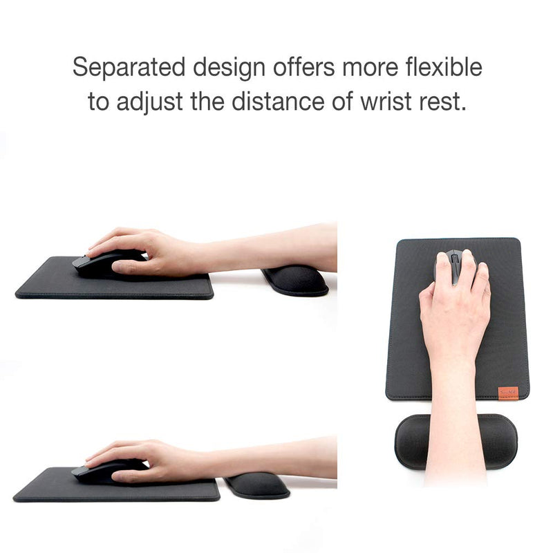 SenseAGE Enlarge Mouse Pad & Mouse Wrist Rest Set, Ergonomic Mouse Mat with Non-Slip Base and Keyboard Wrist Rest for Home & Office, Comfortable, Lightweight for Typing and Pain Relief, Dark Grey