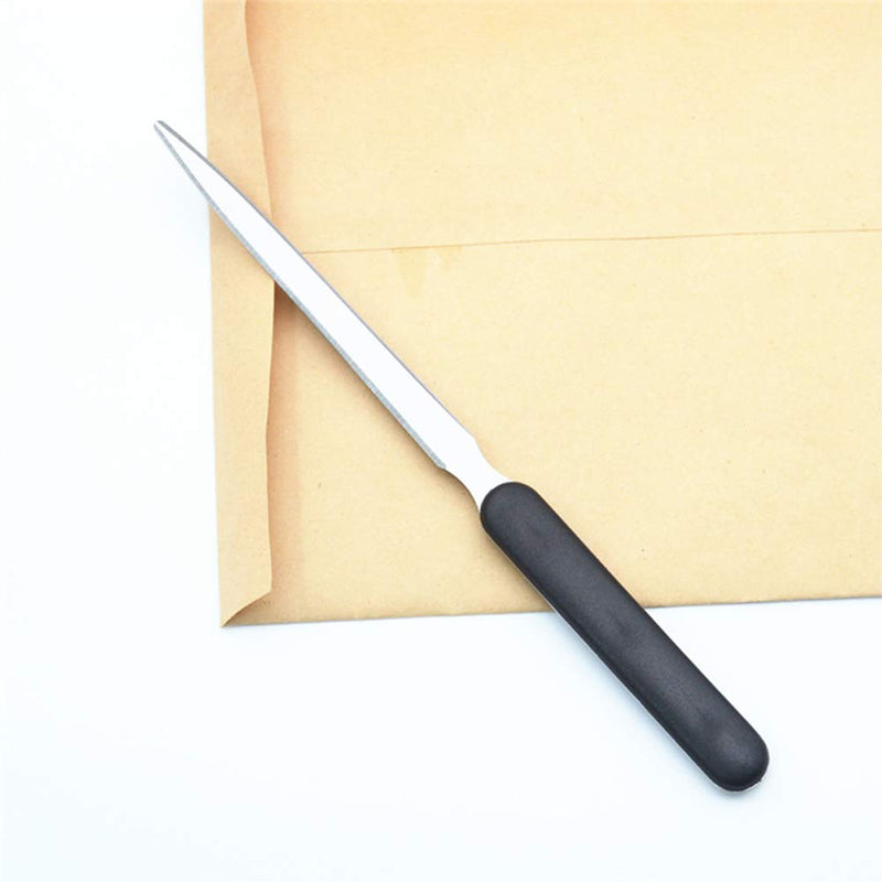 2 Pieces Stainless Steel Envelope Opener with Plastic Handle Letter Openers Lightweight Envelope Slitter Envelope Opening Slitter, Black Handle