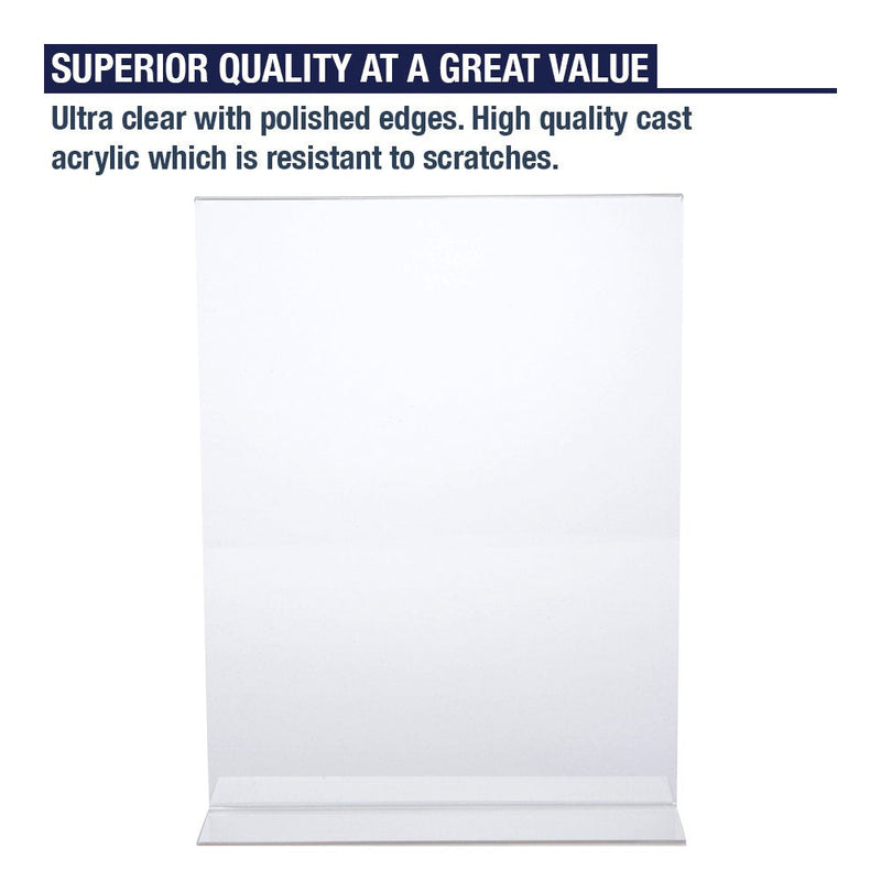 Double Sided Picture Frame 5x7 - Acrylic Clear Picture Frames for Photo Holder, Table Menu Stand, Portrait Style Ad Frames, Bottom Load Acrylic Display, Table Numbers for Wedding, Centerpiece (6 Pack)
