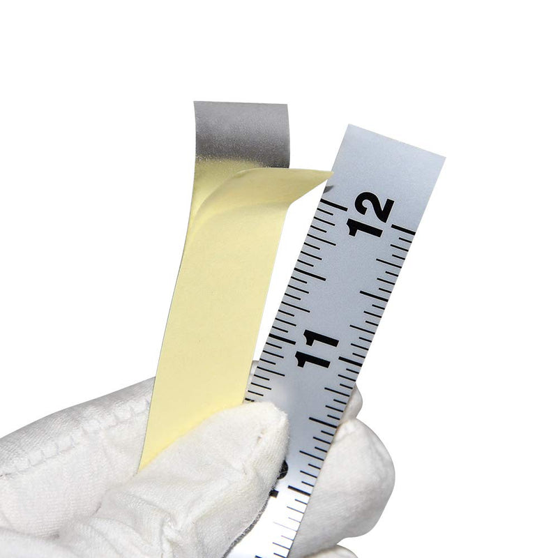 WIN TAPE Pack of 1pc 12 Inches Short Adhesive Table Sticky Measuring Tape Ruler Self-Adhesive Tape Measure (Start from Middle - Inches) Start from Middle - Inches
