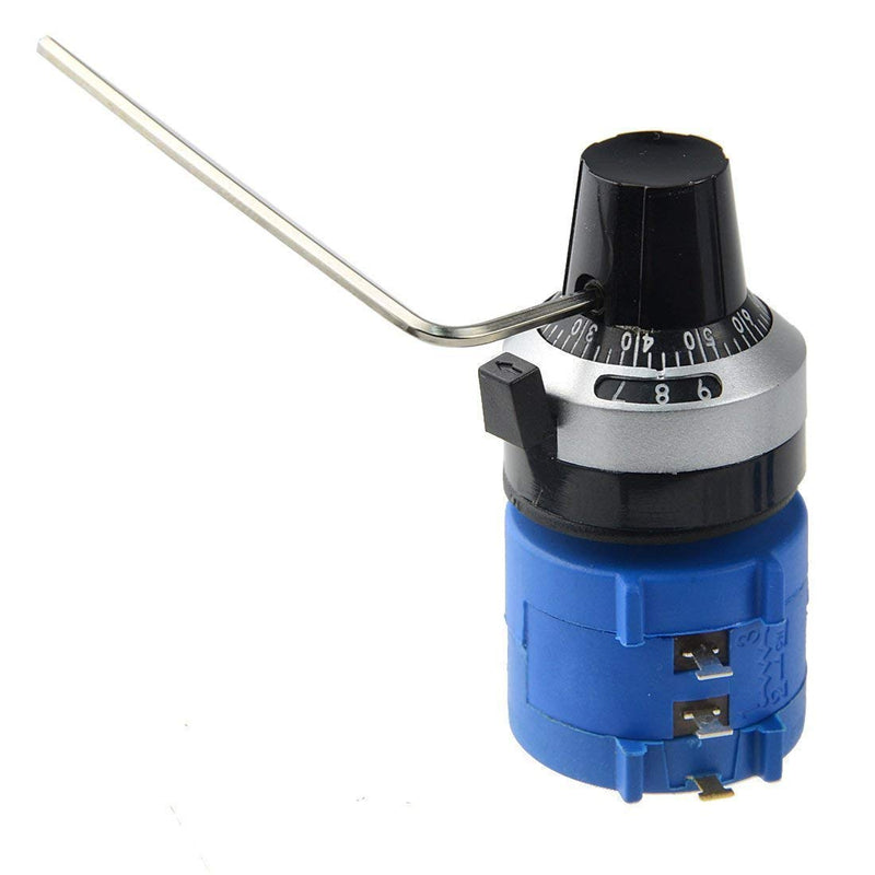 Onwon 5K Ohm Resistor 10 Turn Potentiometer 2W Wirewound Multi-Turn Adjustable Precision Potentiometer with 10 Turn Counting Dial Rotary Knob 6mm Shaft (5K Ohm)