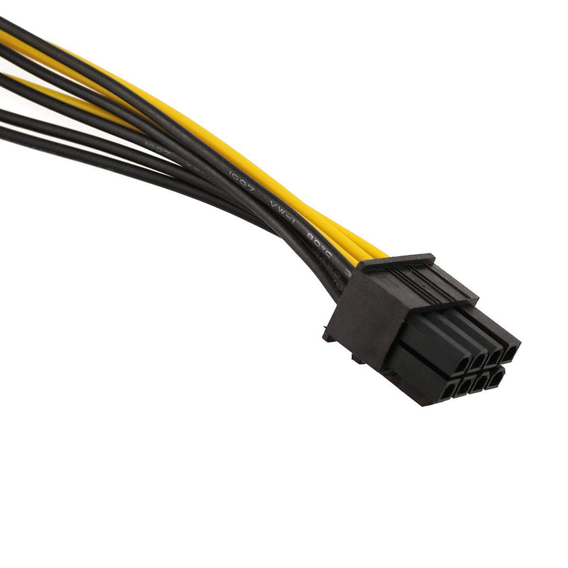 E-outstanding 2PCS 20cm Dual Molex 4-Pin Male to 8-Pin Male PCI Express Power Converter Cable for Video Card Pci-e ATX PSU Power Supply